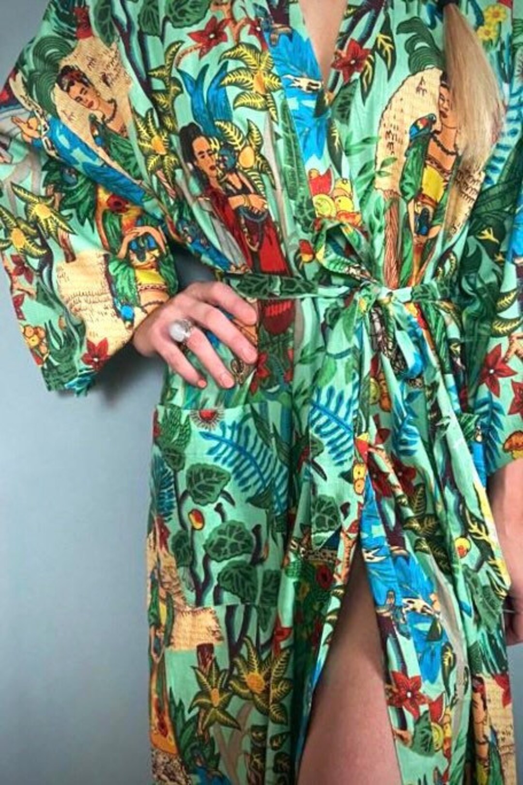 Kimono Robe Dressing Gown Women Cotton Robe Bridesmaid Etsy