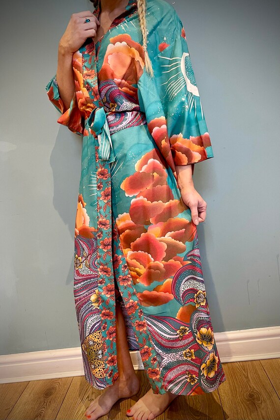 Kimono Robe Moon and Stars Dressing 