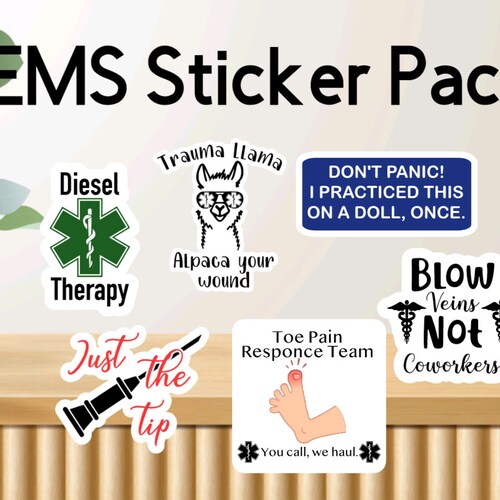 EMS Sticker Pack Paramedic Sticker Pack EMS Funnyemt Etsy