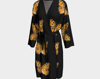 Black Robe with Orange Butterfly
