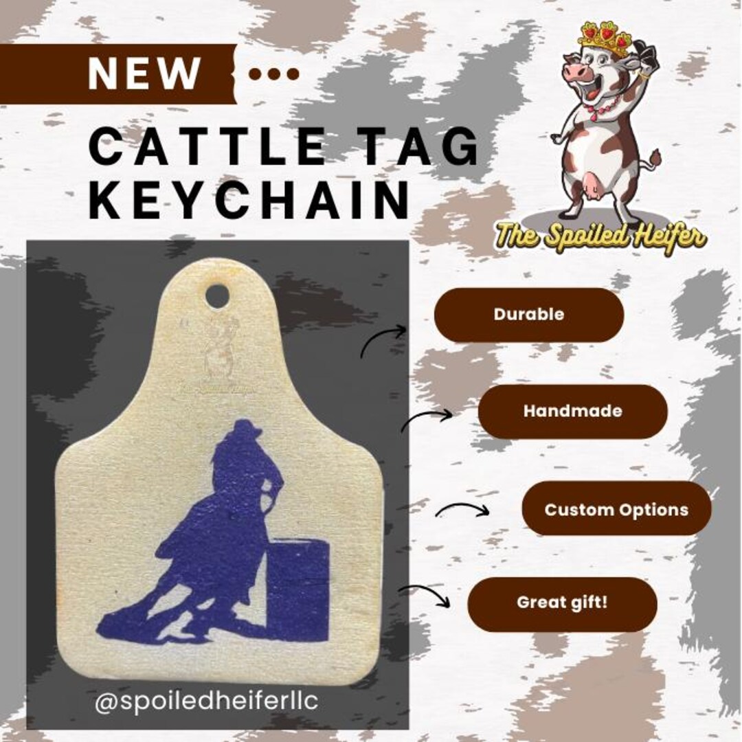 Faith Over Fear Barrel Racing Cattle Tag Keychain - Etsy