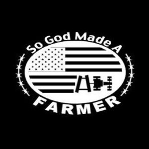 Oval So God Made A Farmer Decal
