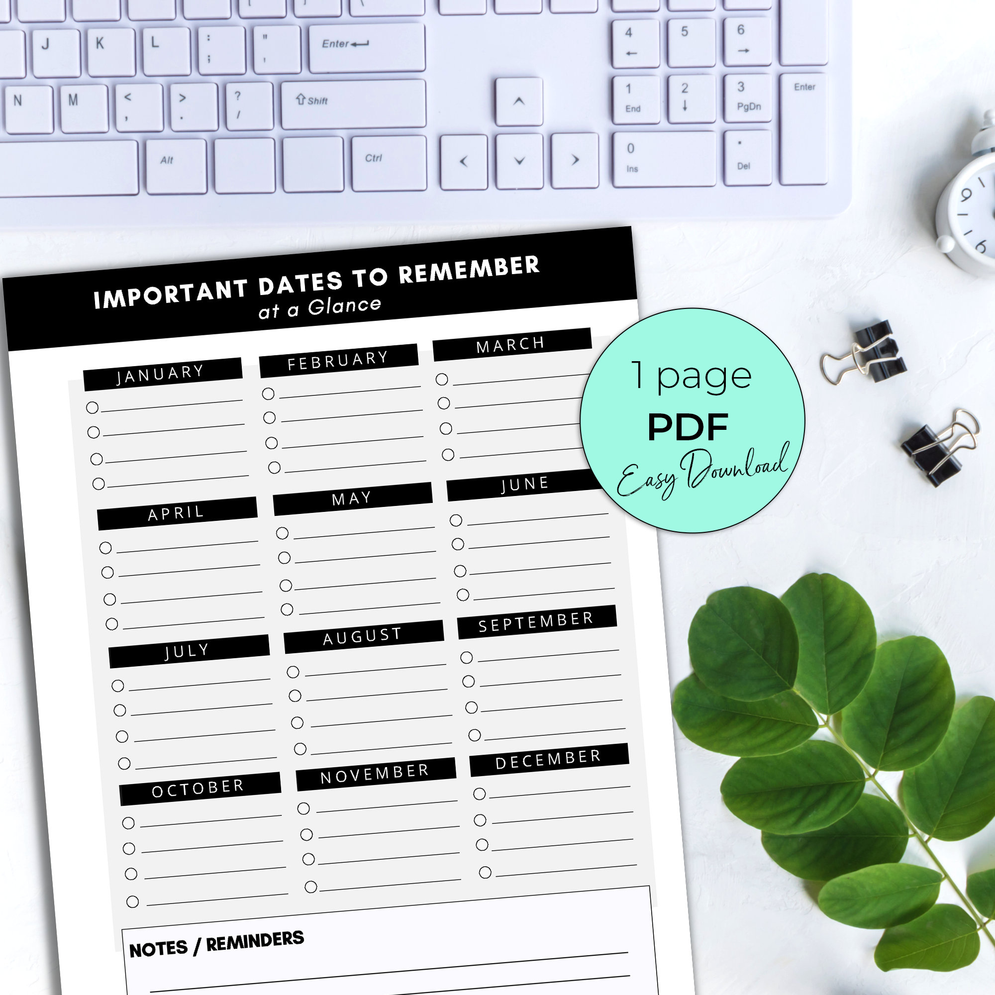 Important Dates to Remember Important Event Calendar Etsy UK