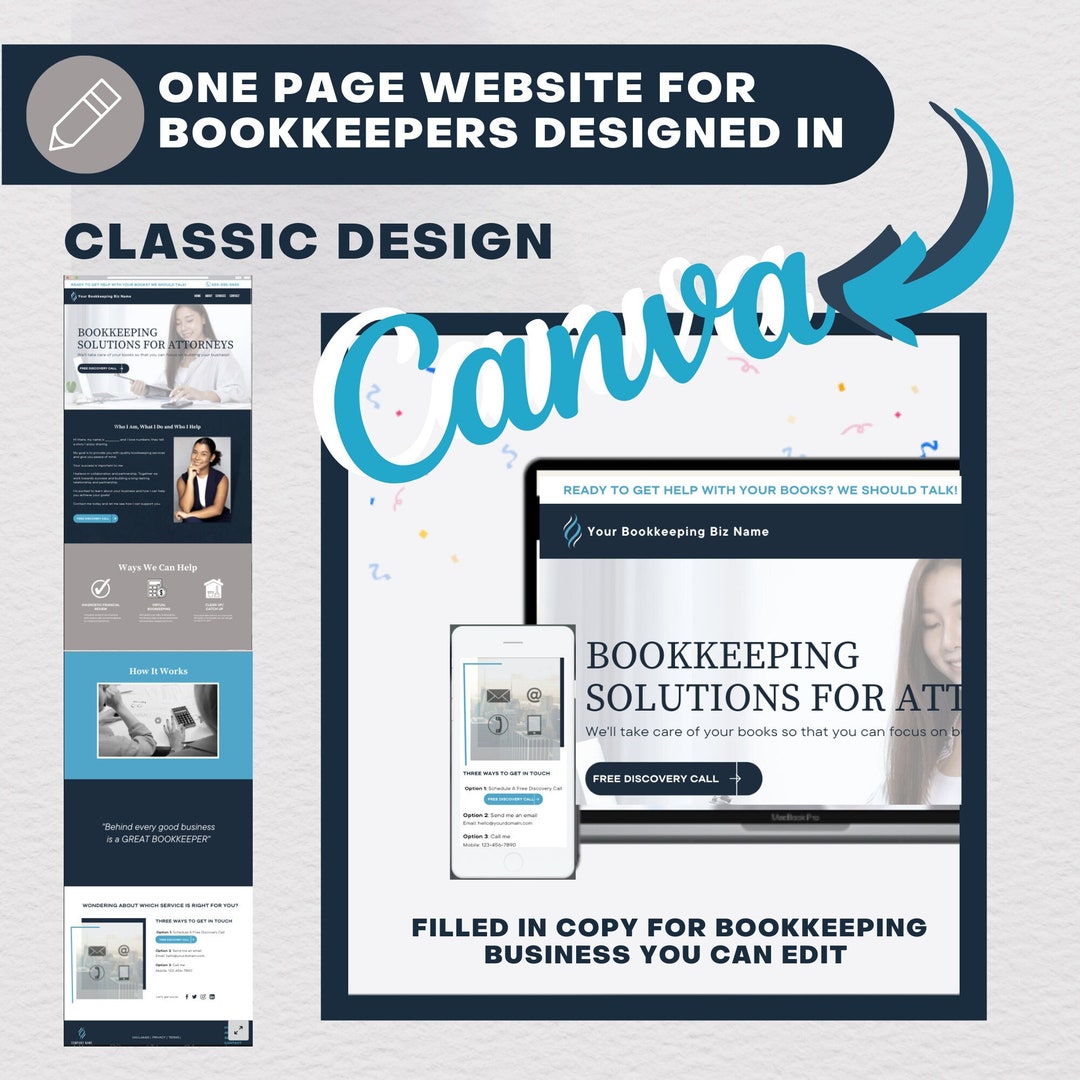 Bookkeeper Bookkeeping Website Template Website Designed in Canva Canva Bookkeeper Bookkeeping Website Template Website Designed in Canva Canva