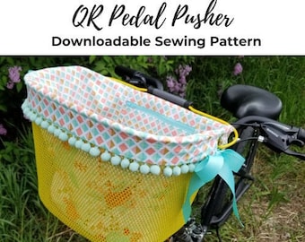 Printable SEWING PATTERN QR Pedal Pusher Bike Basket Liner Digital Download
