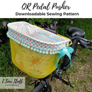 Printable SEWING PATTERN QR Pedal Pusher Bike Basket Liner Digital Download