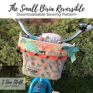 Wydrukowany WZÓR DO SZYCIA Mały Biria Kids Reversible Bike Basket Liner Cyfrowe pobieranie