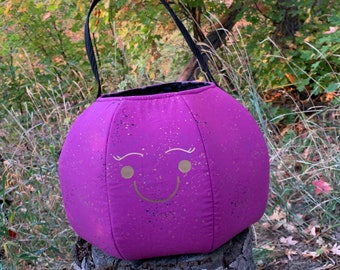 Trick or Treat Pumpkin Candy Bag Bucket Basket