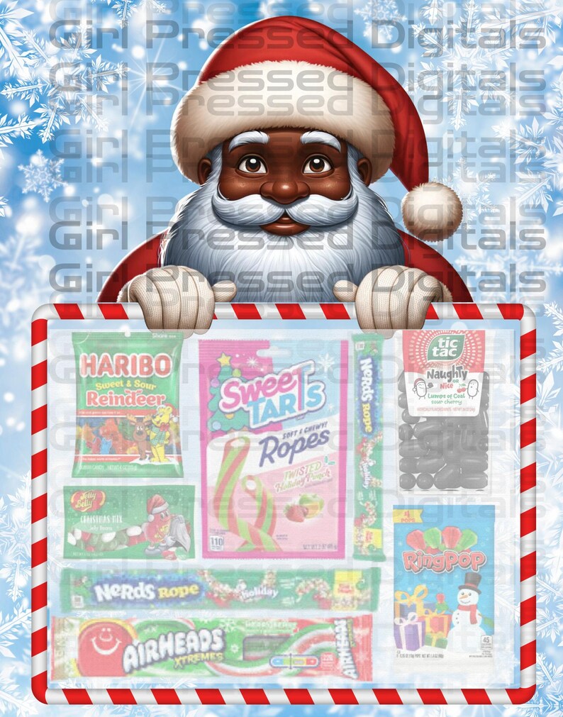 Jumbo Peeking Santa Christmas Card: DIY Printable (11x17 PNG Digital ...