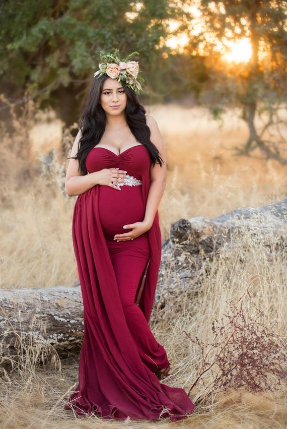 fitted maternity maxi dress