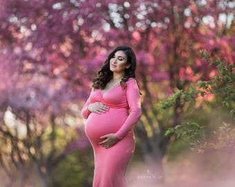 Miriam Gown Long Sleeve Maternity Gown Off the shoulder