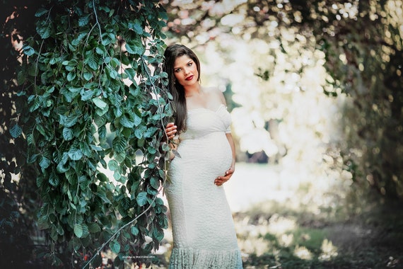 Lace Maternity Gown Lace Mermaid Maternity Dress Fitted Etsy