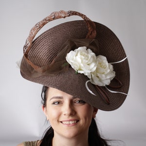 Brown Fascinator, brown derby fascinator , kentucky derby fascinator , Royal Ascot Hat , Church Hat, British Hat