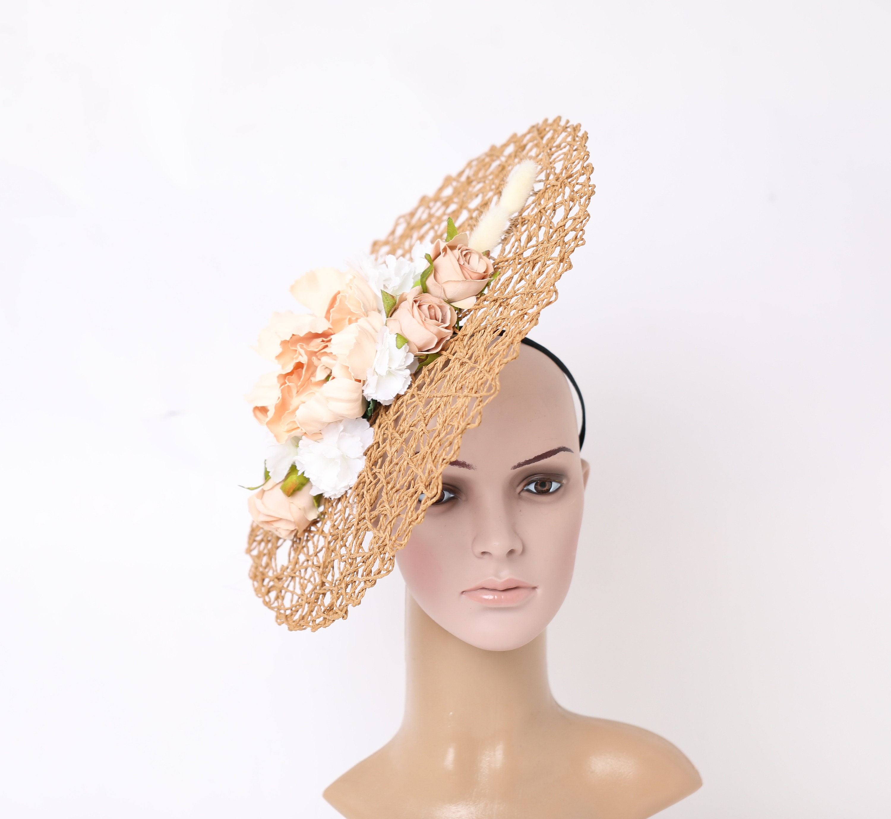 Natural Beige Straw Kentucky Derby Hat Straw Royal Ascot Hat Etsy