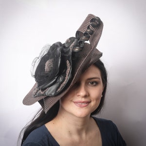 Brown Fascinator, brown derby fascinator , kentucky derby fascinator , Royal Ascot Hat , Church Hat, British Hat