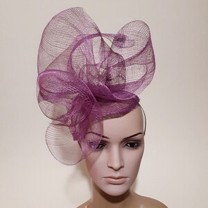 Purple Fascinator, purple derby fascinator , kentucky derby fascinator , purple derby hat , Church Hat, British Hat