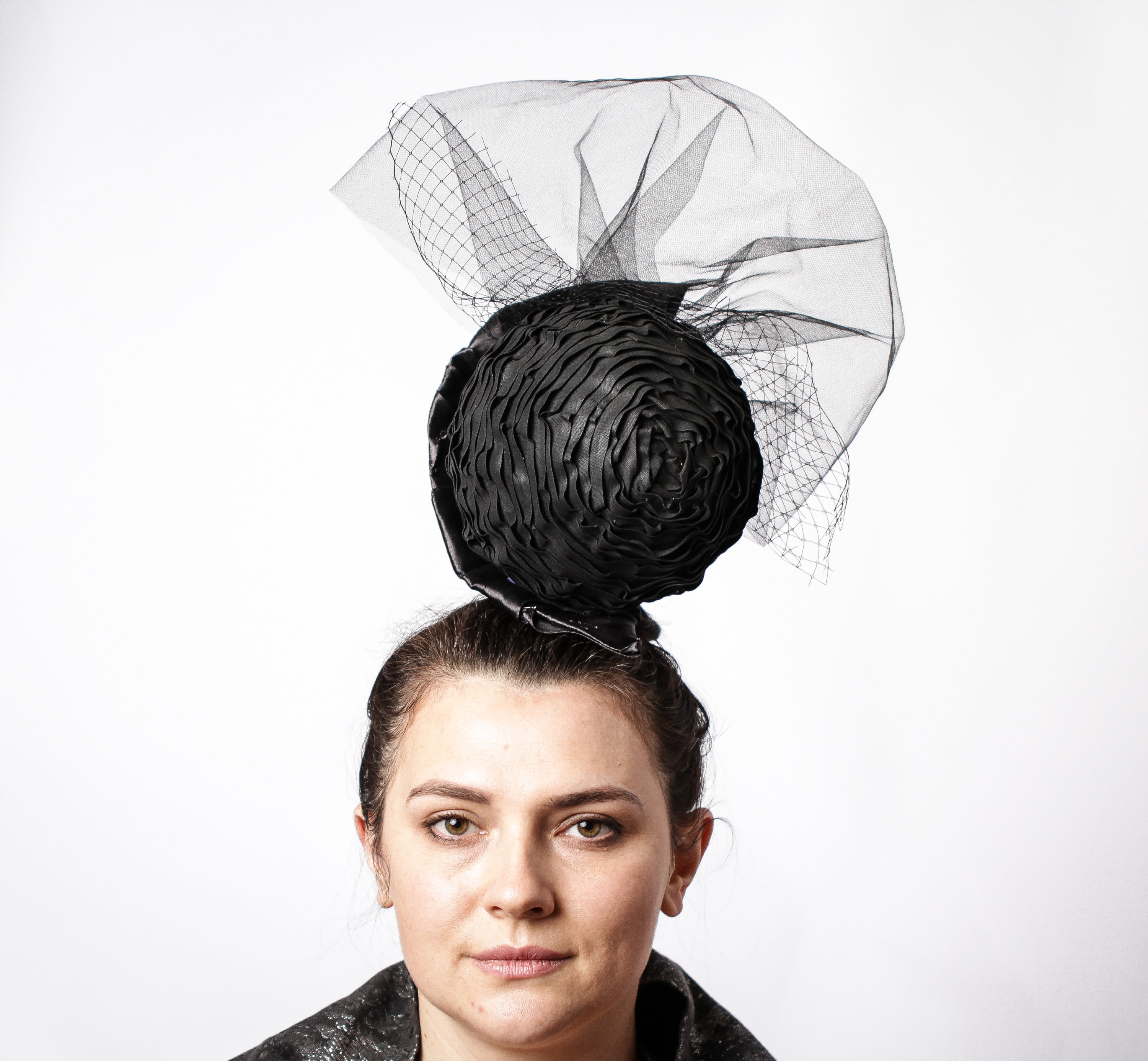 Fascinator With Veil, Church Hat, Derby Hat, British Hat 