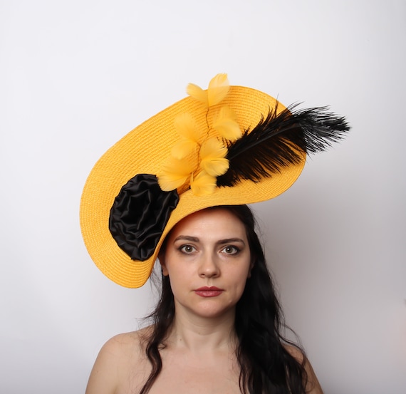 Paris Orange Fascinator Hat – Elegant Organza Headpiece for Wedding & Derby ELLYDOOR Women Organza Fascinator Derby Hat Fancy Floral  main image 2