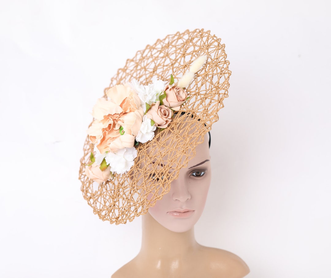 Natural Beige Straw Kentucky Derby Hat Straw Royal Ascot Hat Etsy