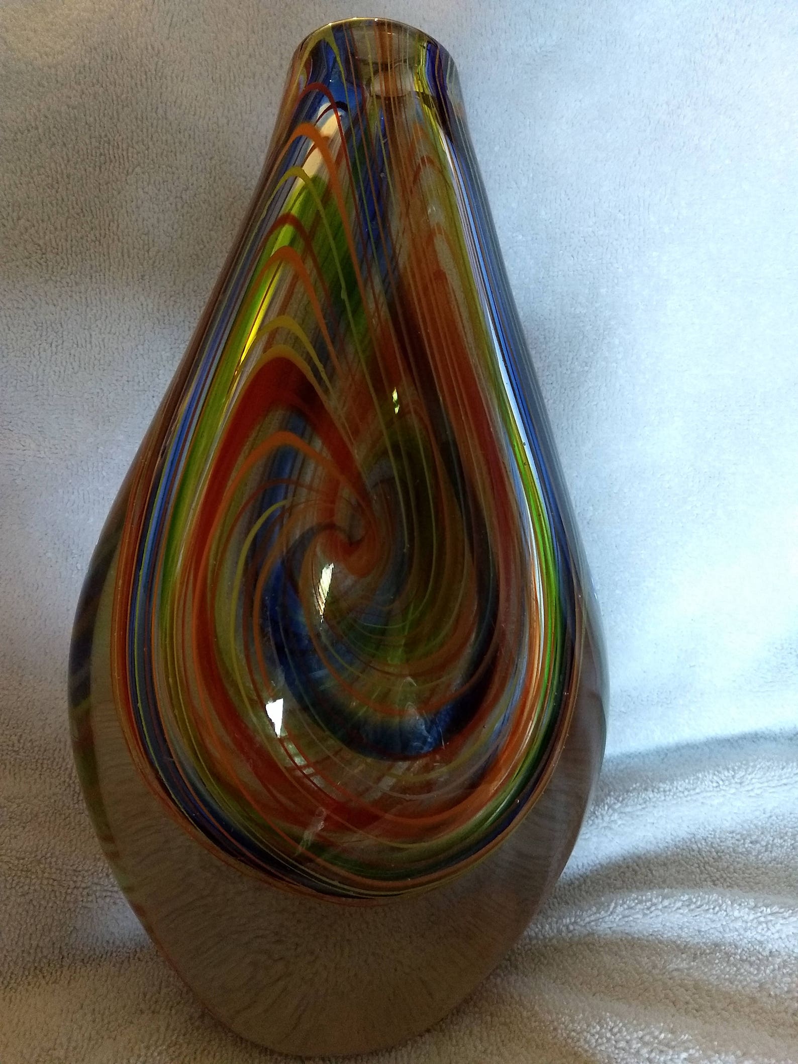 Murano multicolored swirl teardrop vase Etsy