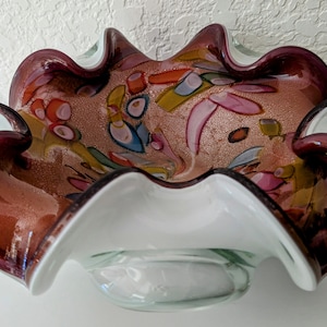 Murano Glass Mid Century Venetian Foil Ashtray
