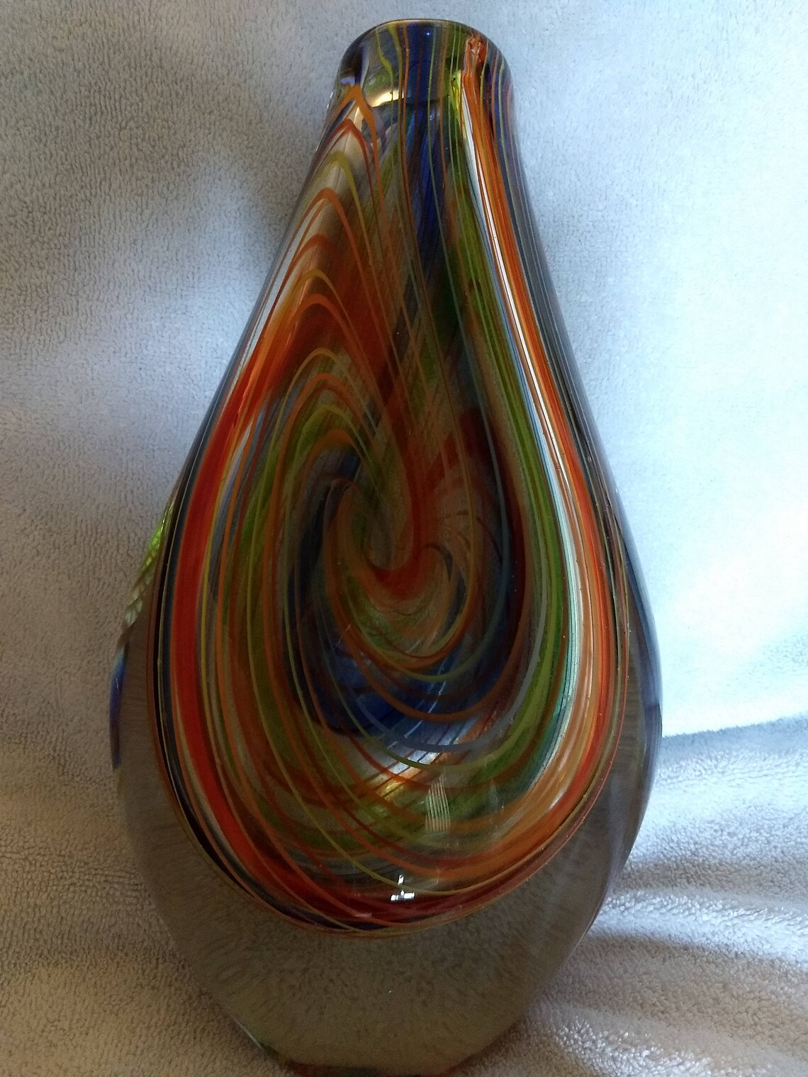 Murano multicolored swirl teardrop vase Etsy