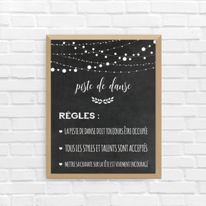 Wedding dance floor poster, chalkboard dance floor, wedding board, dance floor board, DIGITAL FICHIER
