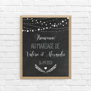 Welcome wedding poster, chalkboard welcome to wedding, wedding table, DIGITAL FICHIER
