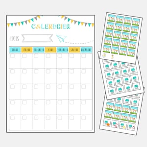 Monthly calendar and pictograms DIGITAL FILE