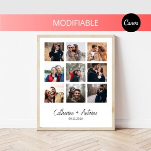 Couple collage gift poster for her or him, celebrate love and Valentine's Day| EDITABLE DIGITAL FILE