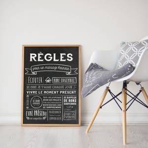 Decorative digital poster, house rules, couple rules, marriage rules