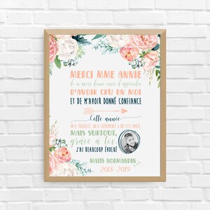 Printable poster thank you teacher, teacher gift, digital poster