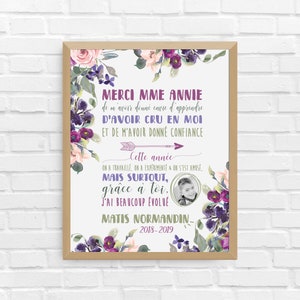 Printable poster thank you teacher, teacher gift, digital poster