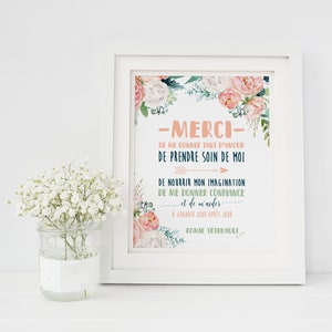 Printable poster thank you educator, gift educator, digital poster