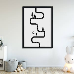 Decorative digital poster, children's room, illustration, monochrome, Scandinavian, nursery