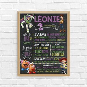 Poster dell'ANNIVERSARIO di Toy Story | Primo compleanno, anniversario, festa personalizzata per bambini | Sfondo nero | Tutte le età | *FILE DIGITALE*