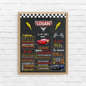 Affiche ANNIVERSAIRE Flash Mcqueen | Premier anniversaire, anniversaire, personnalisé, fête bébé 1 an, affiche fond noir | FICHIER NUMÉRIQUE