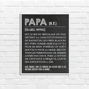 Cartel digital de papá, definición de papá, póster del Día del Padre