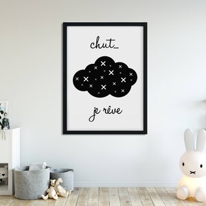 Decorative digital poster, children's room, illustration, monochrome, Scandinavian, nursery