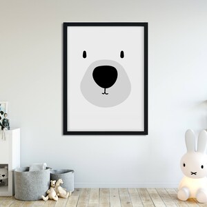 Decorative digital poster, children's room, illustration, monochrome, Scandinavian, nursery