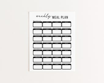 Planificador semanal de comidas imprimible / Organizador de alimentos (Descarga digital)