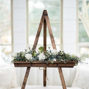 Heavy Weight Natural Wood Easel Holds 65lbs . 5ft Wedding Art Stand for  Signs up to 50 Wood Acrylic Mirror, Large Frames, Flat Screen TV 