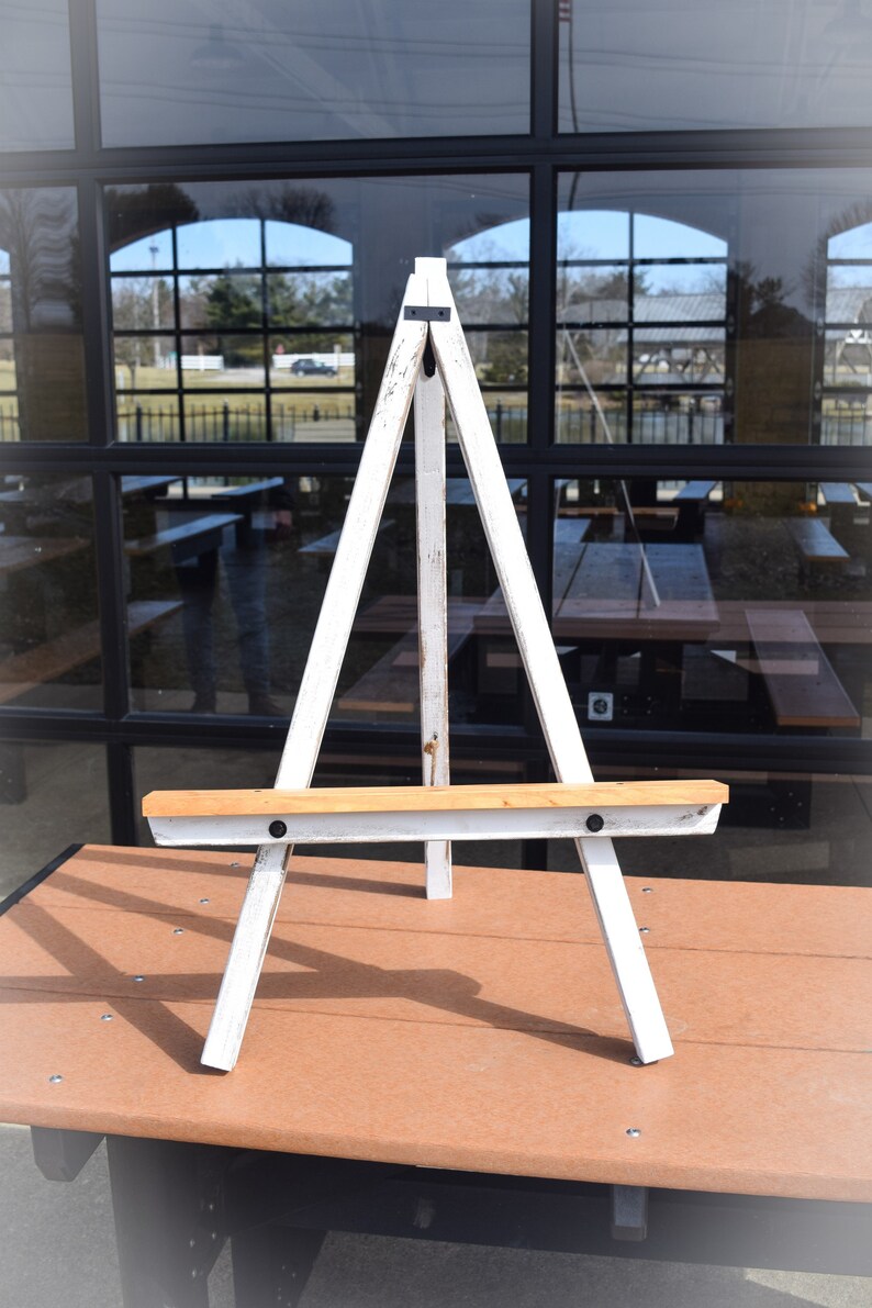 Large Table Top Easel Rustic Display Wedding Easel White Wash | Etsy