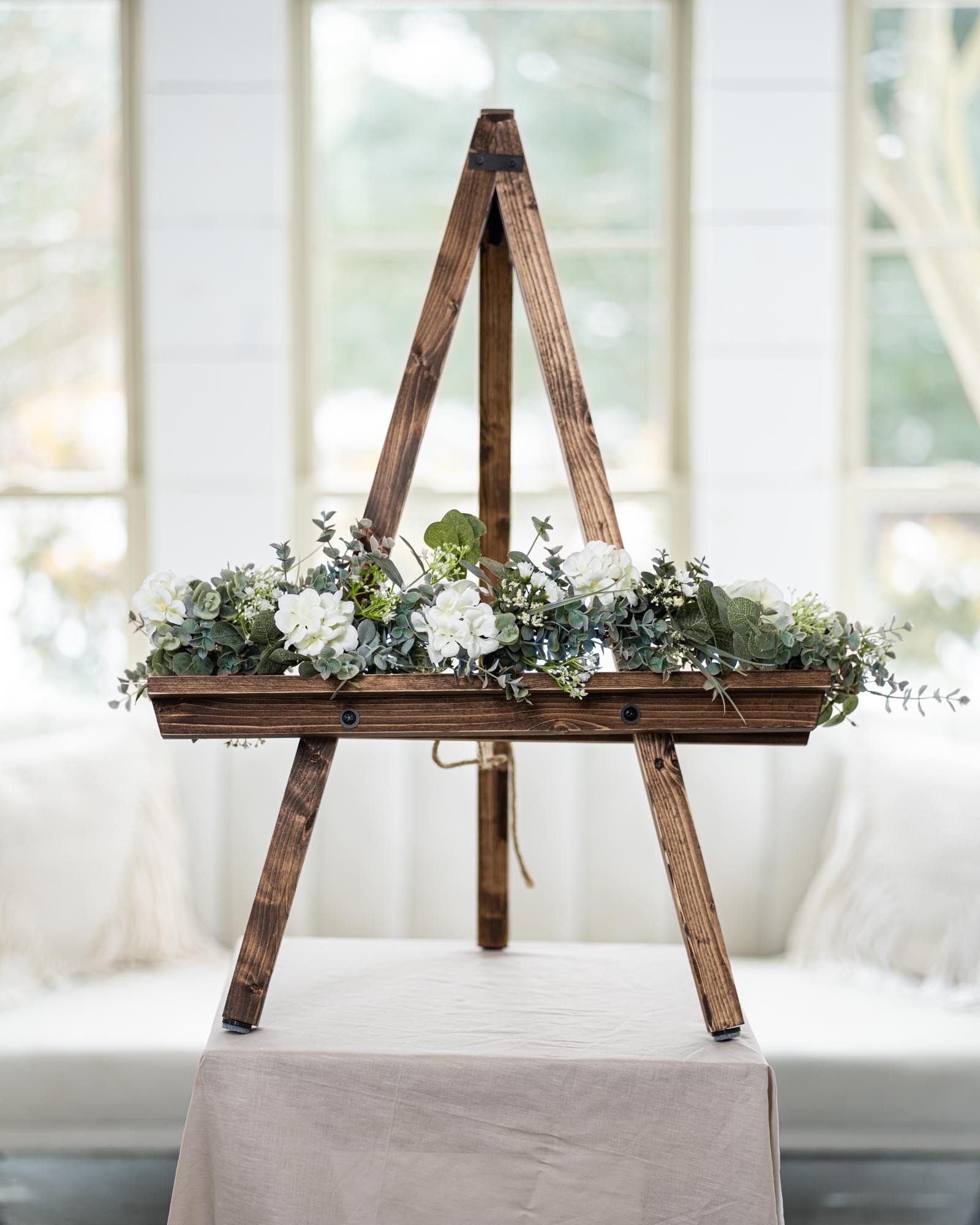 Portable Large Photo Easel Stand, Rustic Display for Wedding