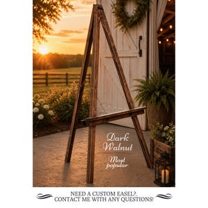 60" Rustic Wood Floor Easel – Adjustable Wedding Sign Display