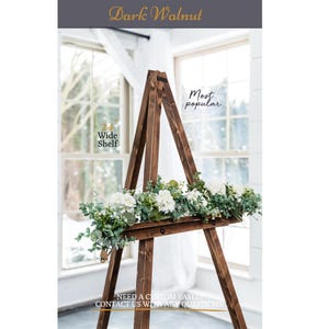 60" Rustic Wood Floor Easel with Adjustable Shelf, Wedding Sign Display