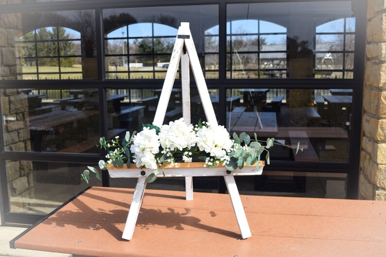 Large Table Top Easel Rustic Display Wedding Easel White Wash Etsy