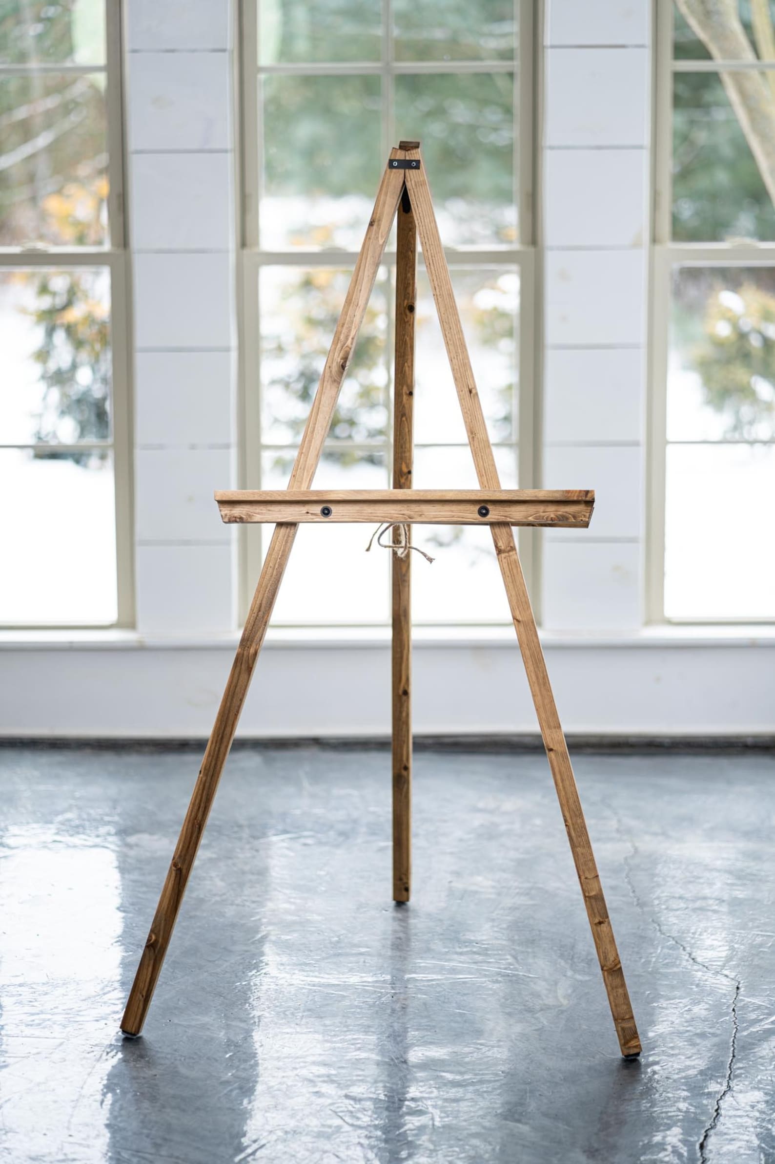 White Wooden Floor Easel with Adjustable Shelf Wedding Art Etsy