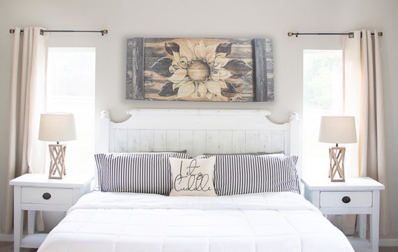 Sunflower Wood Wall Art Sunflower Decor Large Wall Art Sunflowers Nature Art Farmhouse Decor Rustic Decor Carved Wood Bedroom Decor