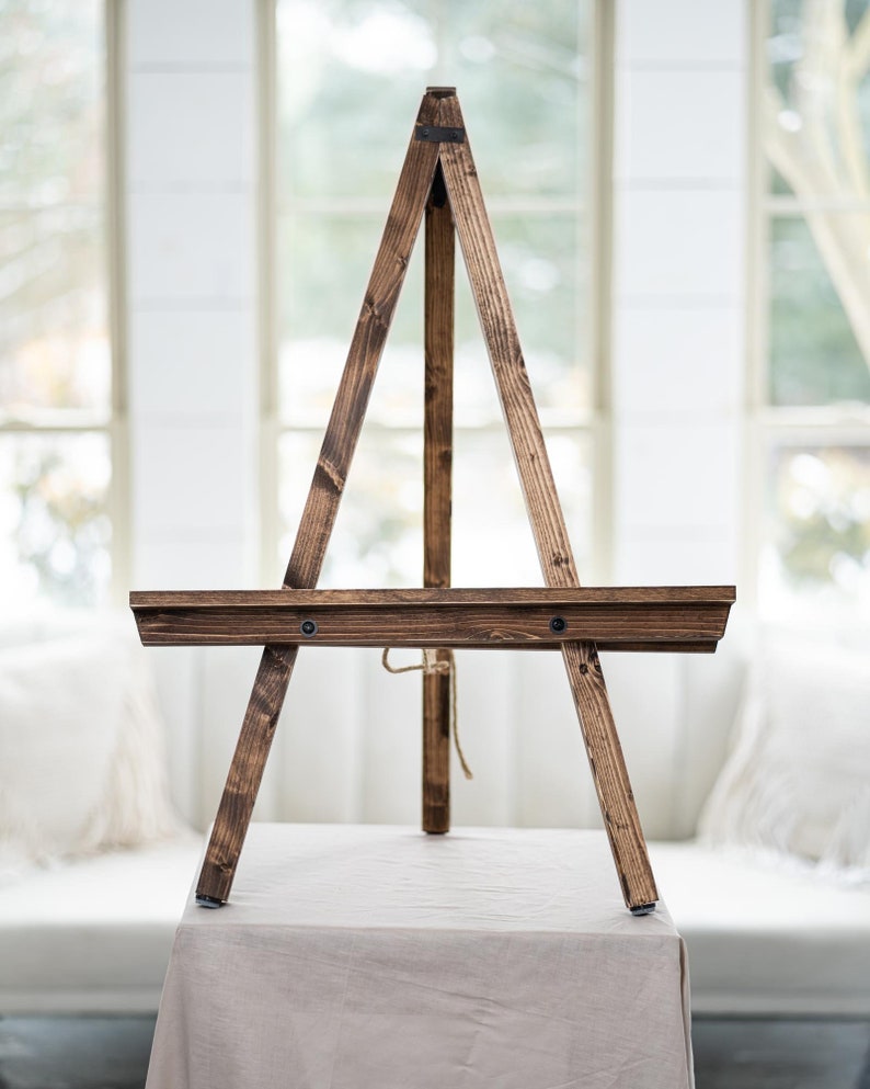 Large Table Top Easel Rustic Display Wedding Easel White Wash Etsy